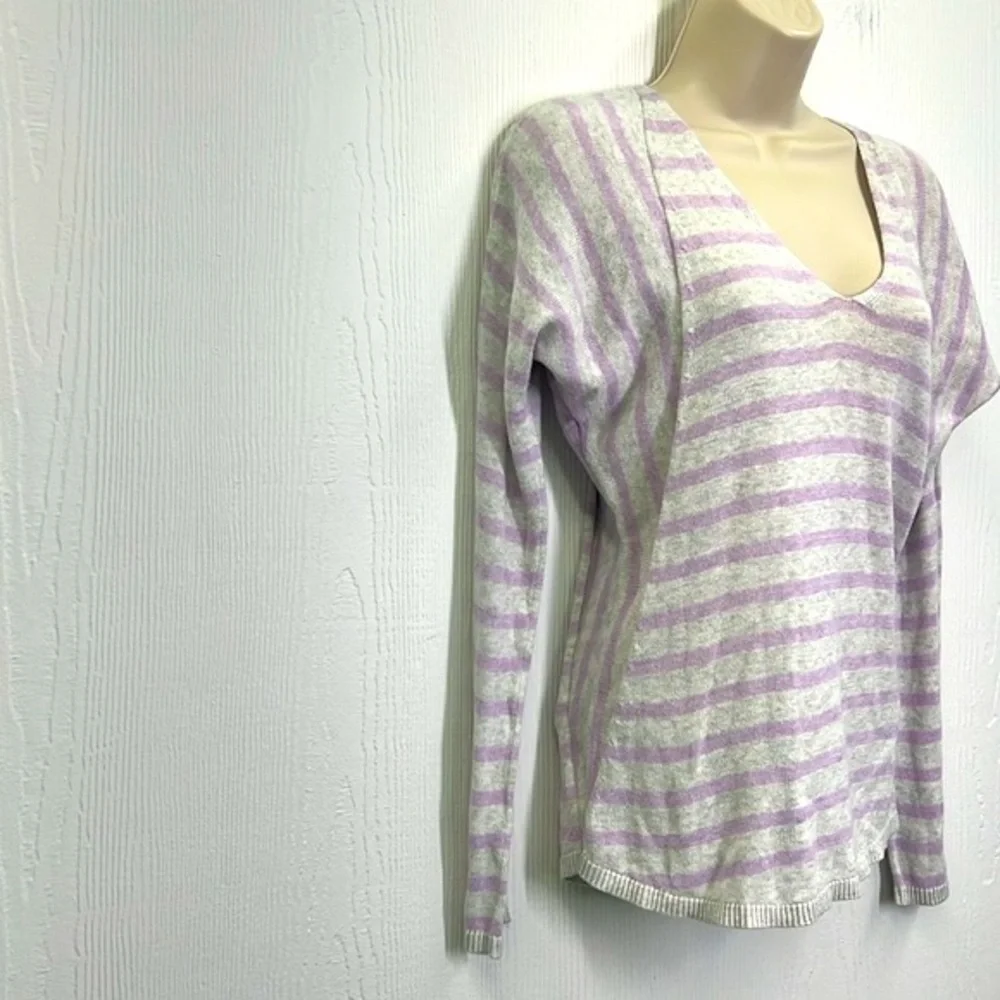 Lilly Pulitzer - Stasia Heathered Lilac And Gray Striped Verbena Sweater Size XS
